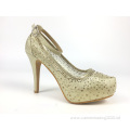 Women's platform heels open-toe Rhinestone mesh bridal shoes